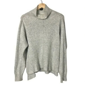 Free Press Light Gray Knit Mock Neck Pullover Sweater S